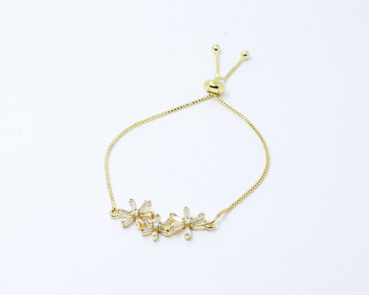 Pulsera Dorada Jardín Baguette
