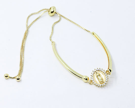 Pulsera dorada Virgen Lux