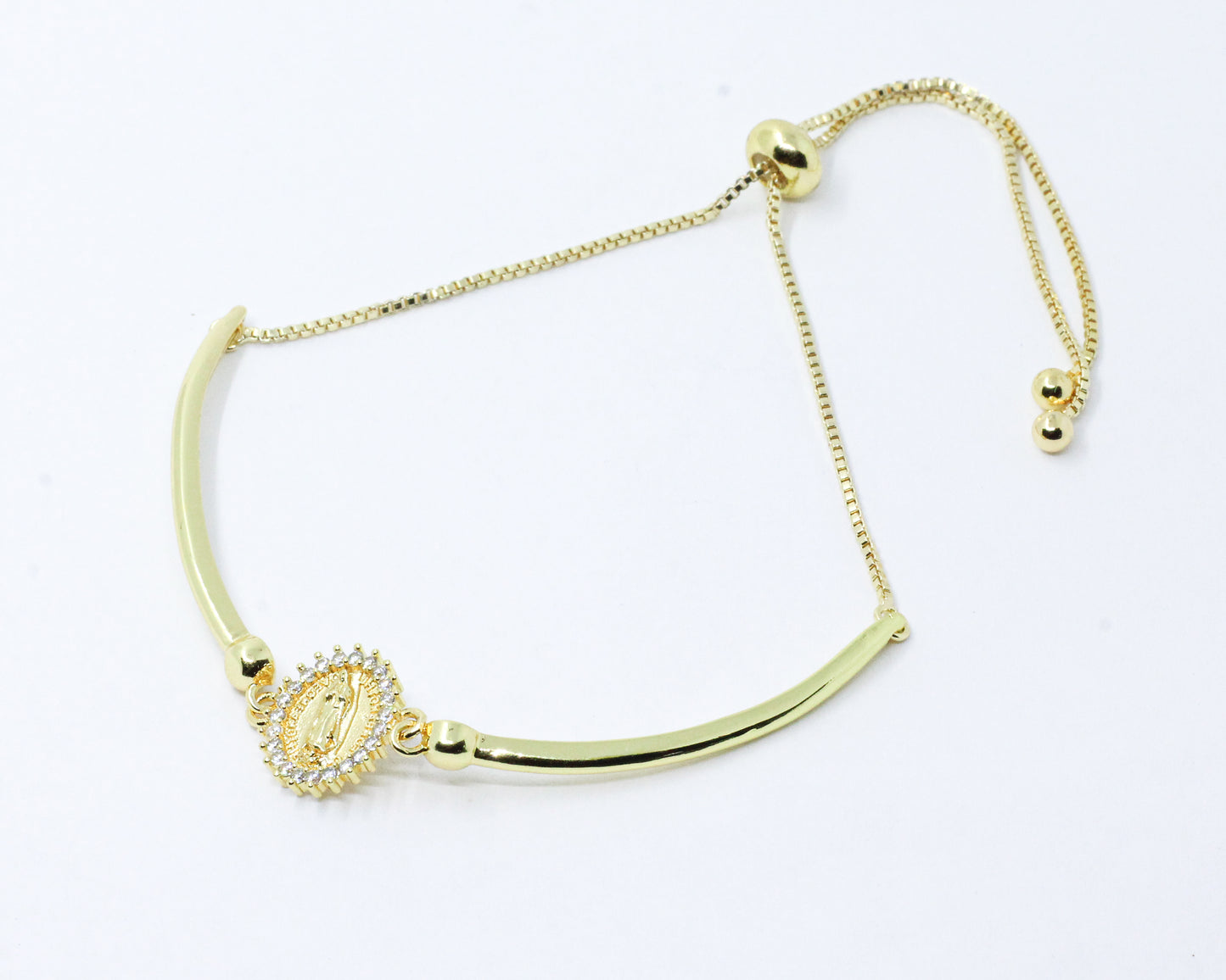 Pulsera dorada Virgen Lux