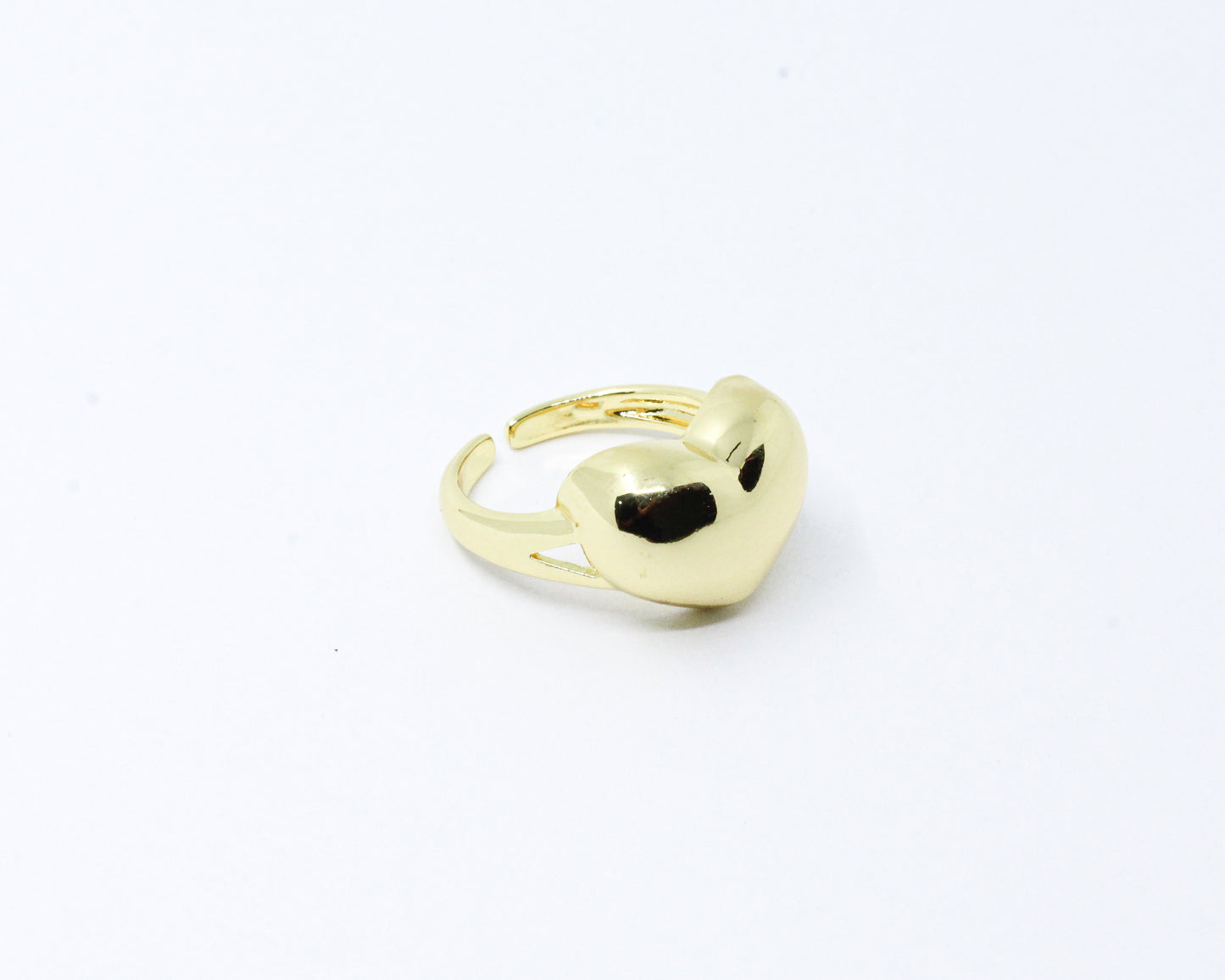 Anillo Chunky Dorado de Corazón