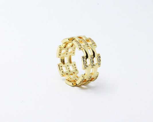 Anillo dorado tejido