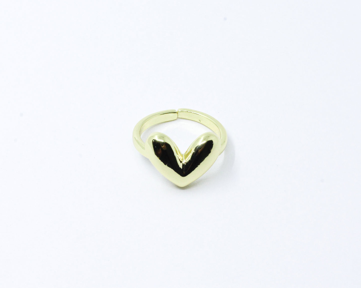 Anillo Chunky Dorado Corazón Alma