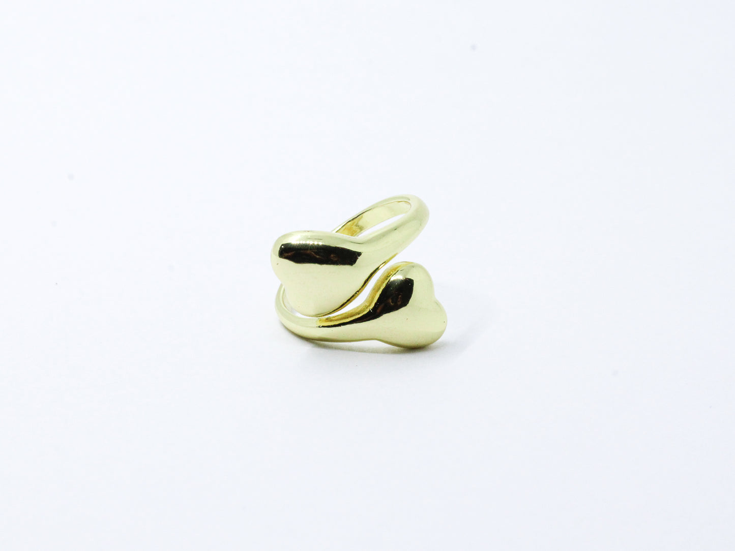 Anillo Chunky Dorado Corazones