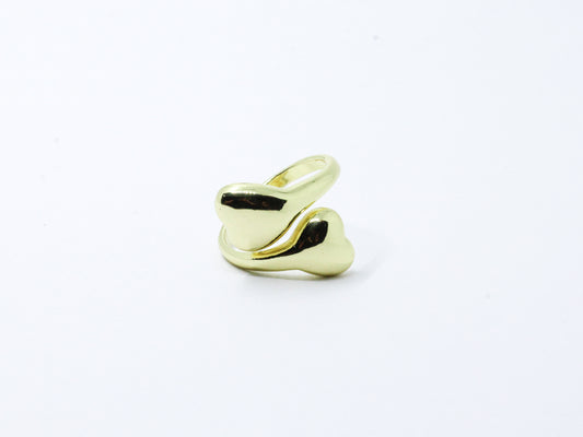 Anillo Chunky Dorado Corazones