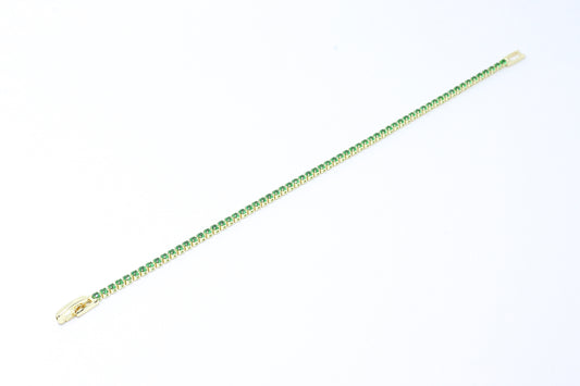 Pulsera Tenis Verde Esmeralda