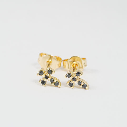 Topo Cruz Dorado con Brillante Negro