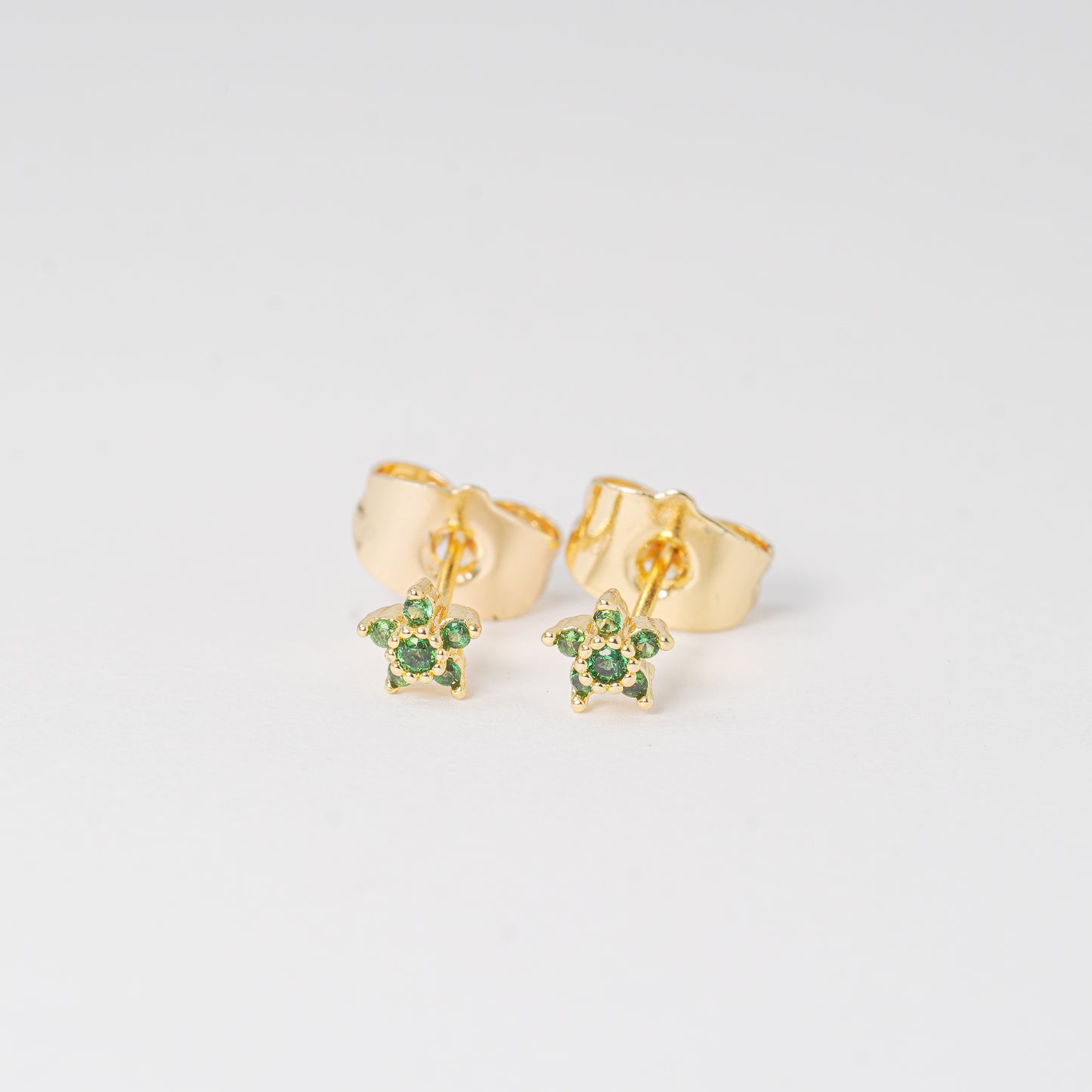 Topo Estrella Verde Esmeralda y Dorado