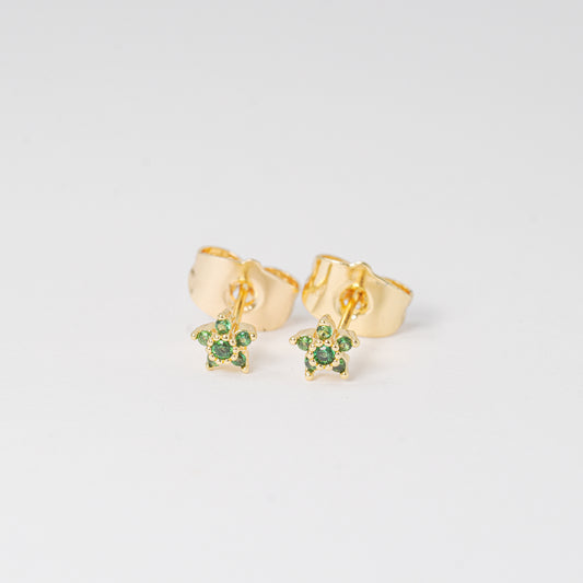 Topo Estrella Verde Esmeralda y Dorado