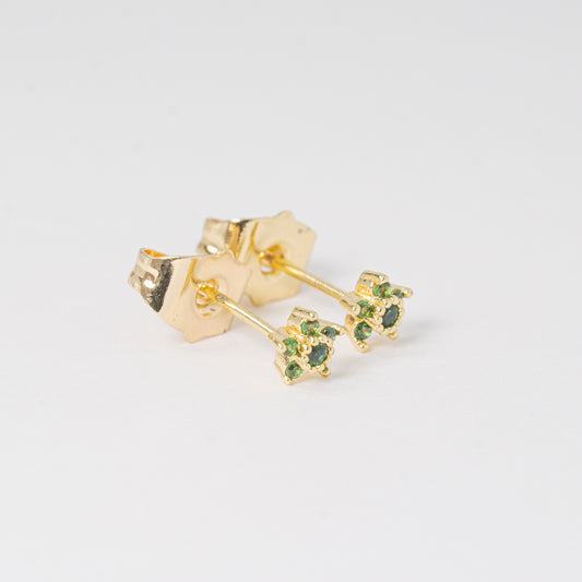 Topo Estrella Verde Esmeralda y Dorado