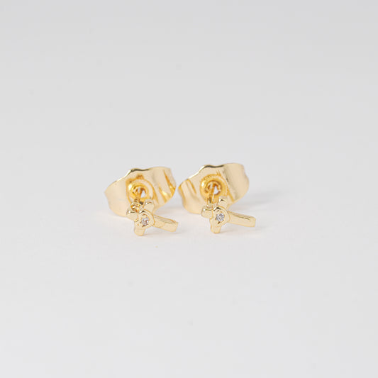 Topos cruz dorada con circón