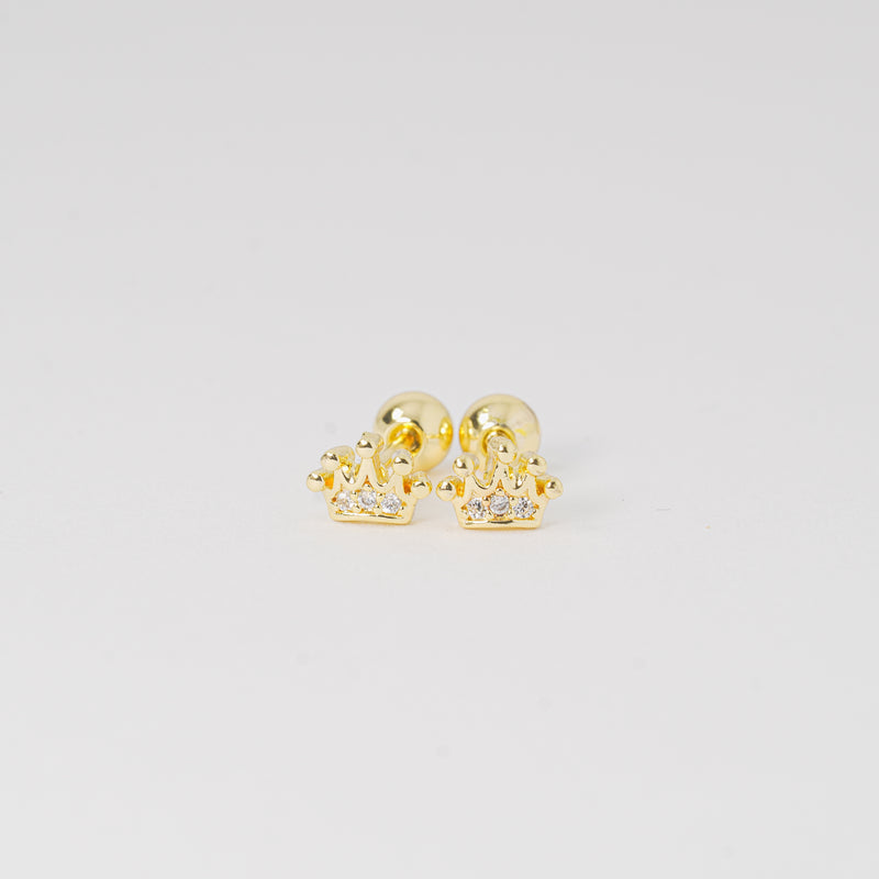 Topo dorado corona con circones