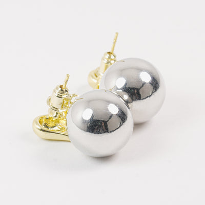 Aretes Dorado Esfera Corazón