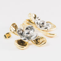 Aretes Doble Flor Bicolor vista 2