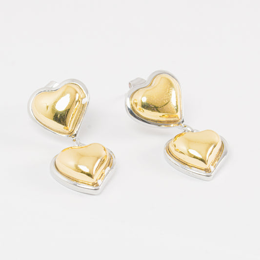 Aretes Doble Corazón