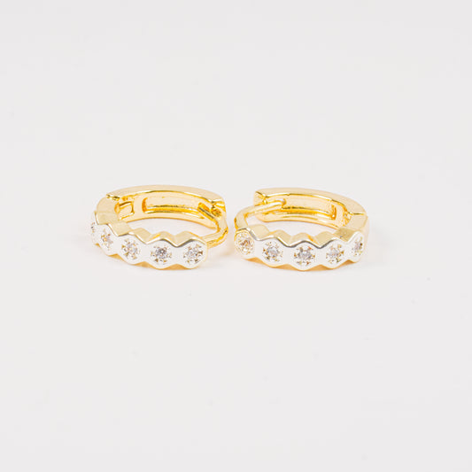 Candonga Pequeña Dorada con Piedra Blanca