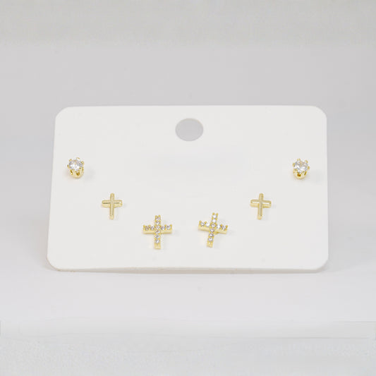 Set topos dorados y topos circón blanco
