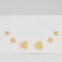 Set topos dorados flor circones vista 1