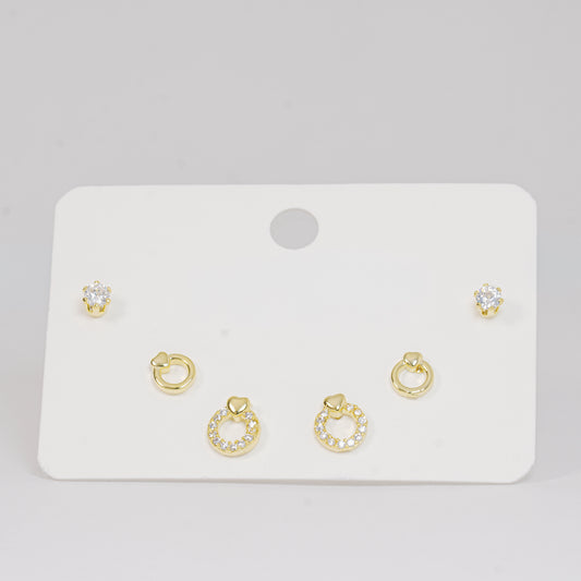 Set topos dorados circulos