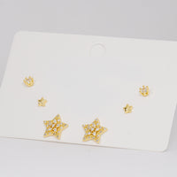 Set topos dorados estrellas con circones vista 2