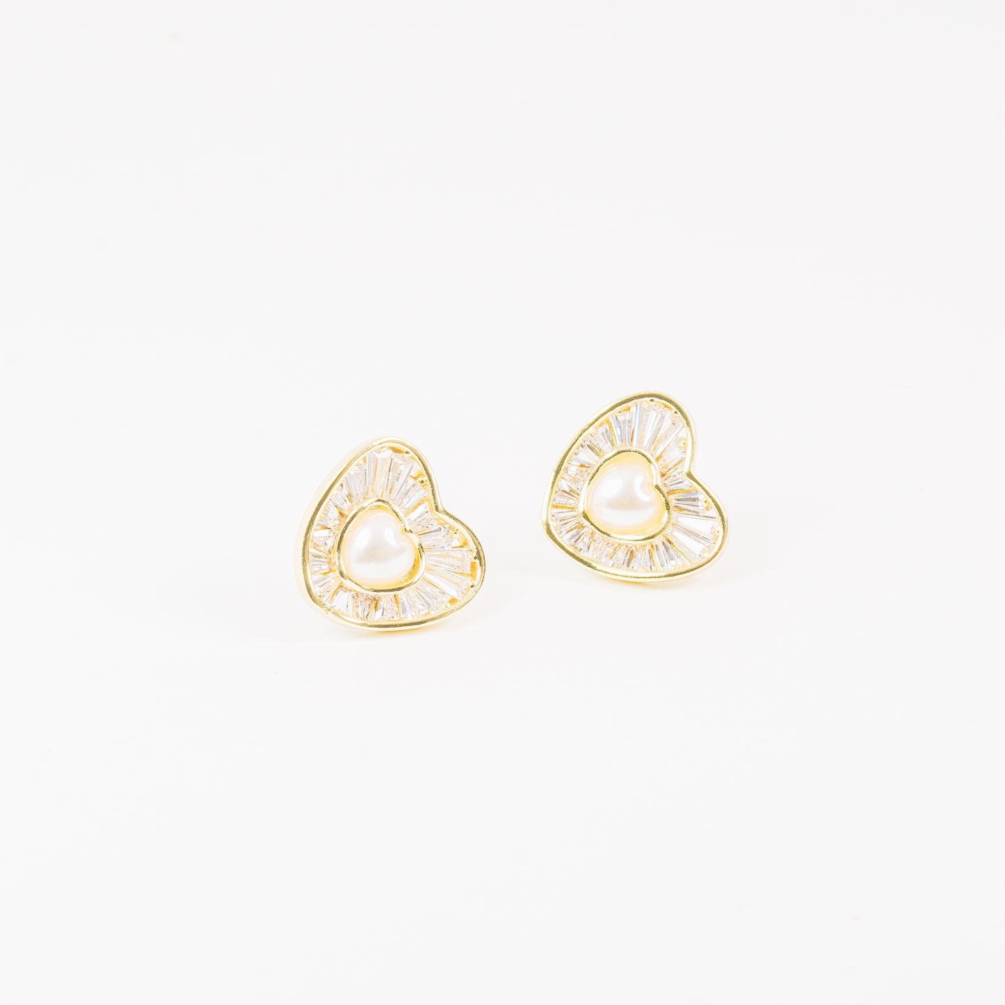 Aretes corazón  perla