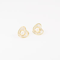 Aretes corazón  perla vista 1