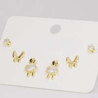 Set topos dorados oso y mariposa con circones vista 2