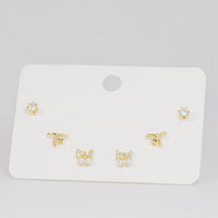 Set topos moño dorado con circones vista 1