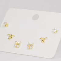 Set topos moño dorado con circones vista 2