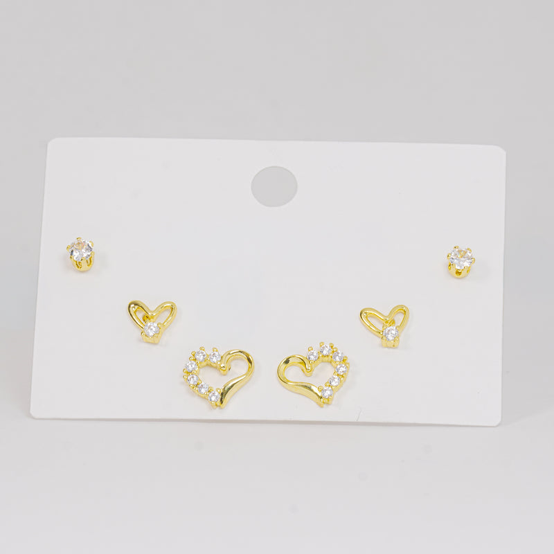 Set topos corazones dorados