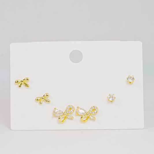 Set topos moño dorado y moño circones