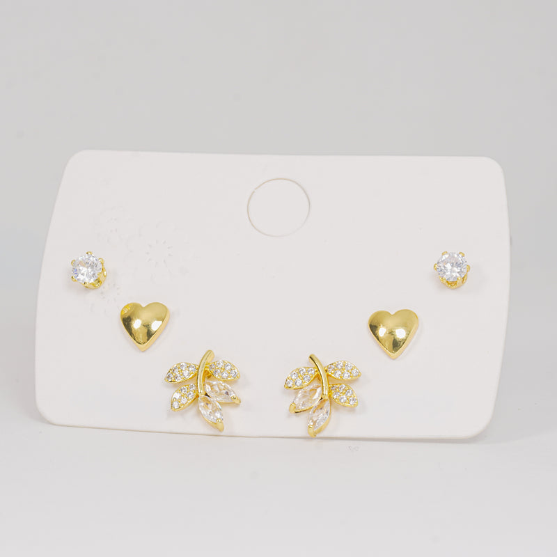 Set topos corazon dorado y hojas circones