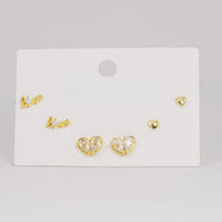 Set topos corazones dorados con circones vista 2