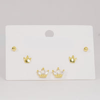 Set topos coronas doradas con circones vista 2