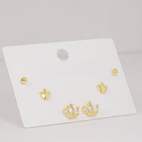 Set topos coronas doradas con circones vista 1