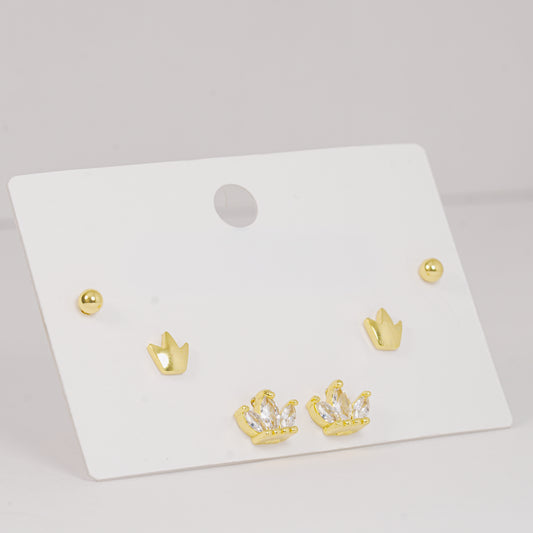 Set topos coronas doradas con circones