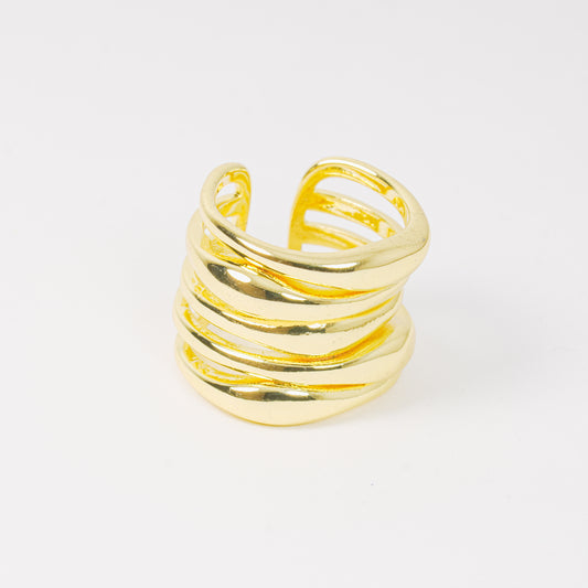Earcuff espiral dorado