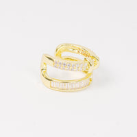 Earcuff Dorado Doble Cristal vista 2