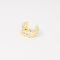 Earcuff Dorado Doble Cristal vista 1