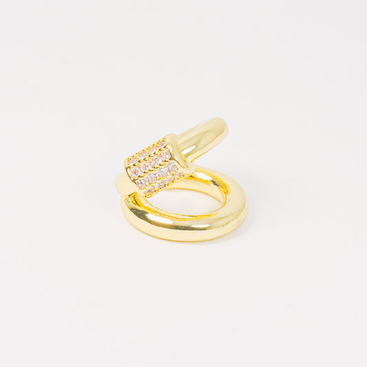 Earcuff Dorado Chunky Circón