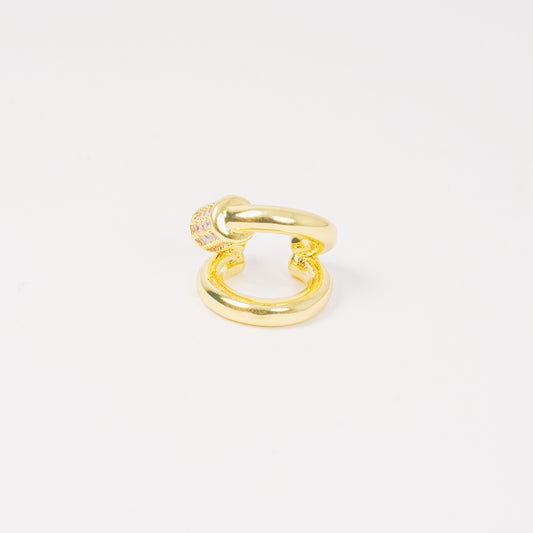 Earcuff Dorado Chunky Circón