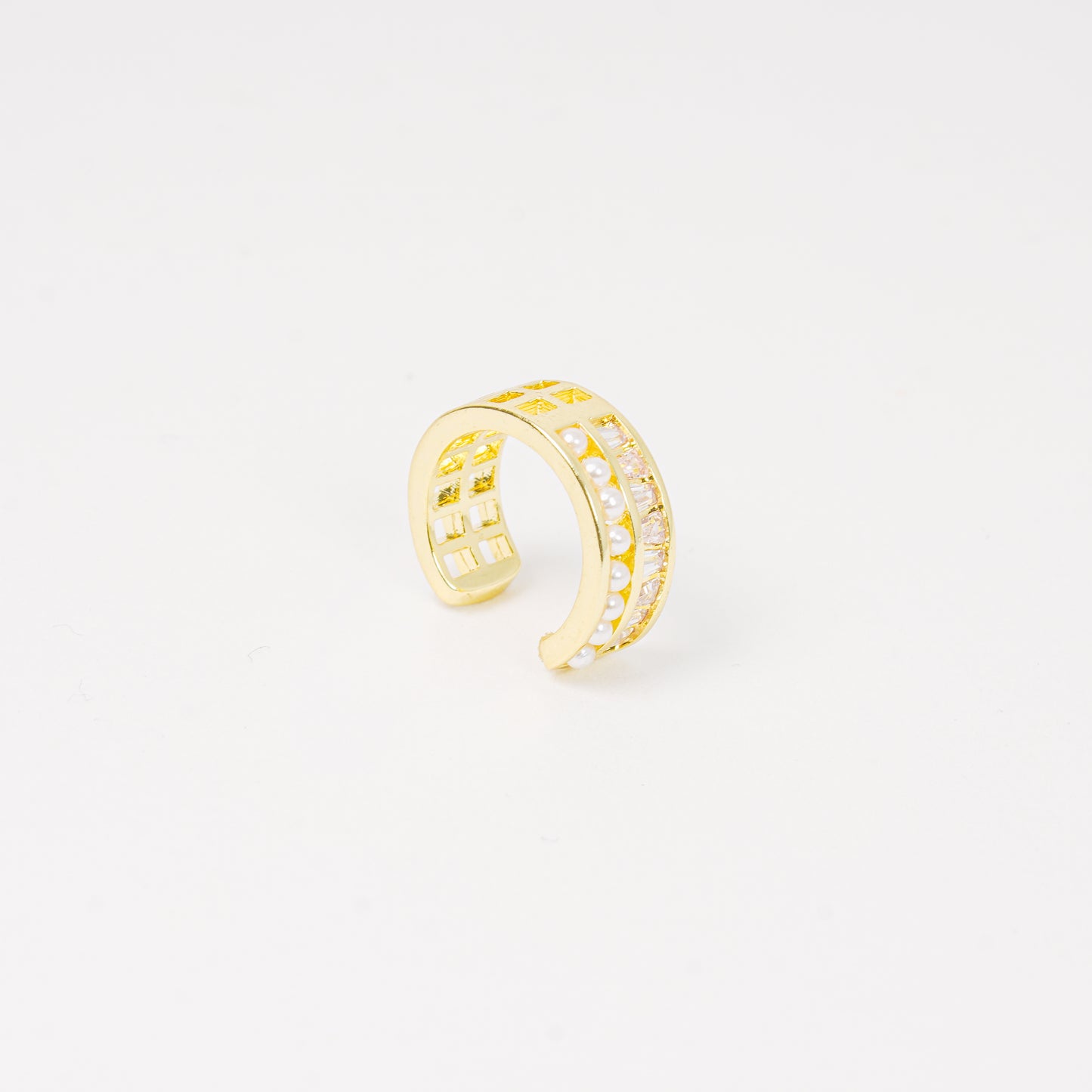 Earcuff Dorado Baguette Perlado