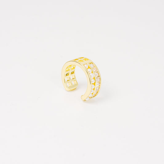 Earcuff Dorado Baguette Perlado