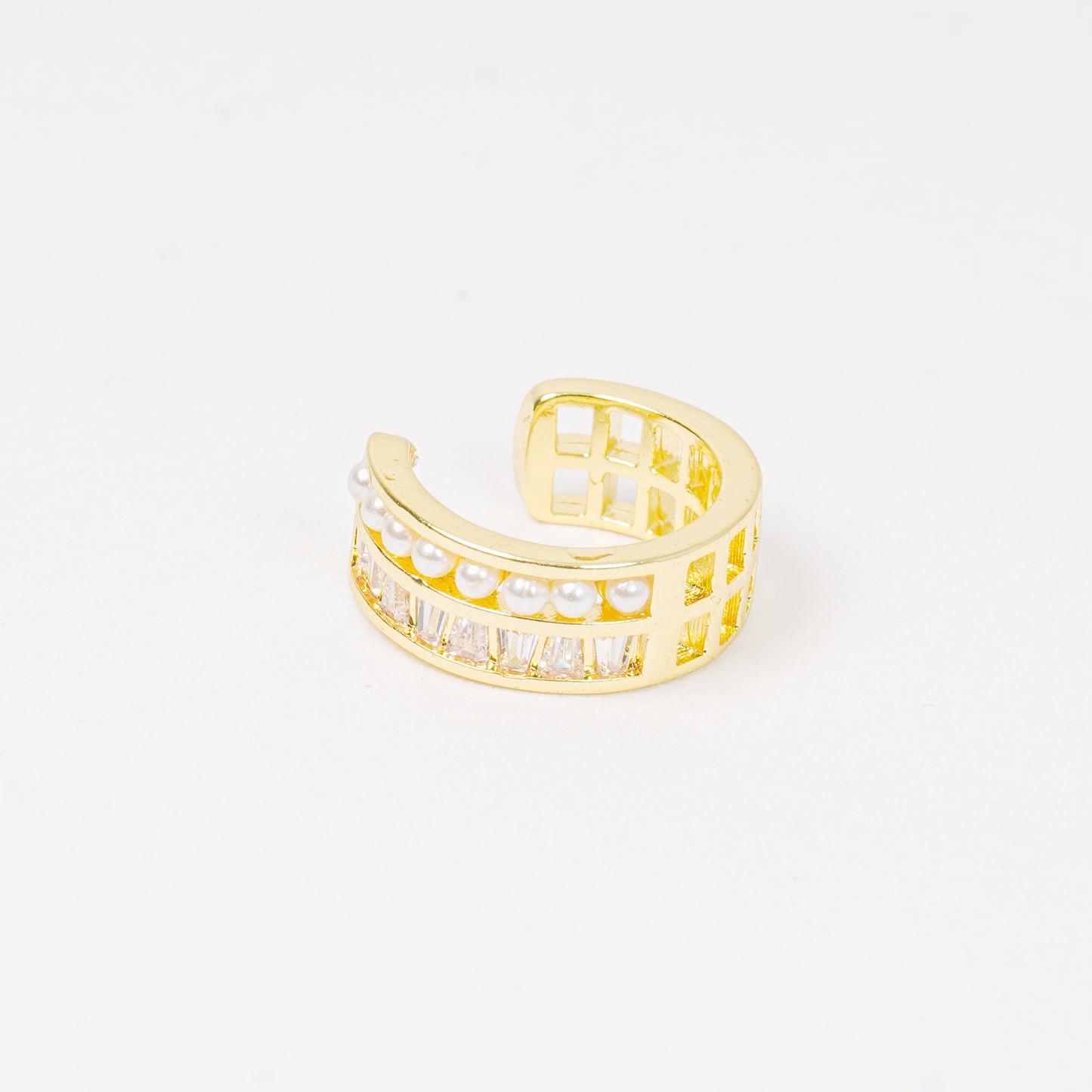 Earcuff Dorado Baguette Perlado