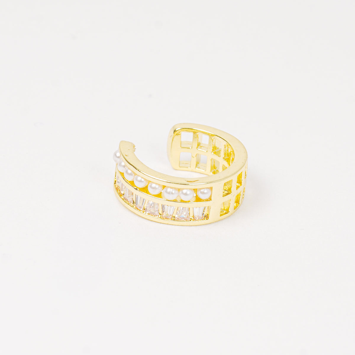 Earcuff Dorado Baguette Perlado