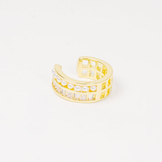 Earcuff Dorado Baguette Perlado