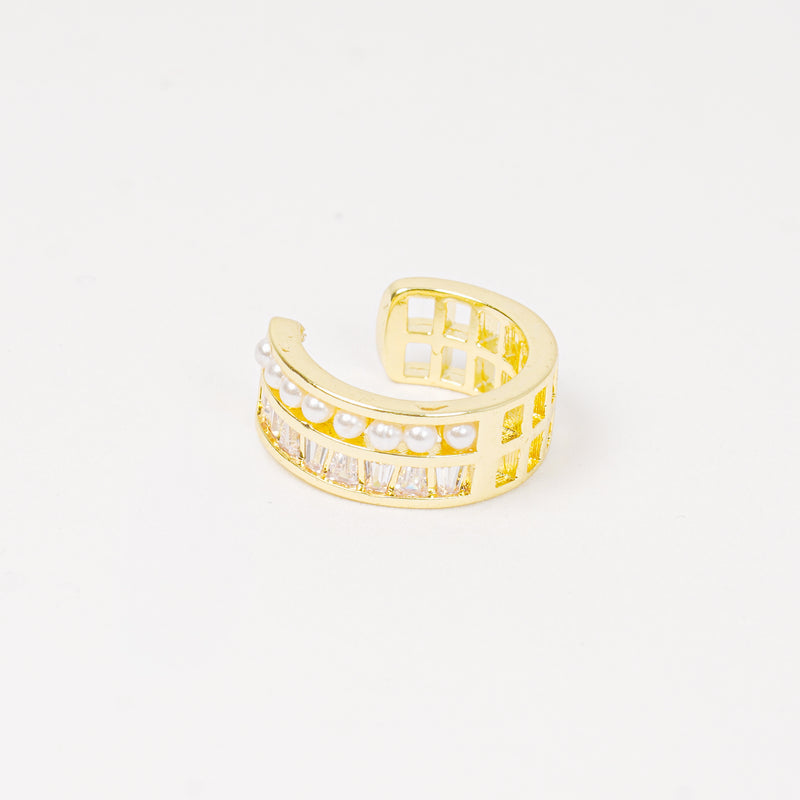 Earcuff Dorado Baguette Perlado