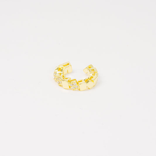 Earcuff Dorado Cuadritos