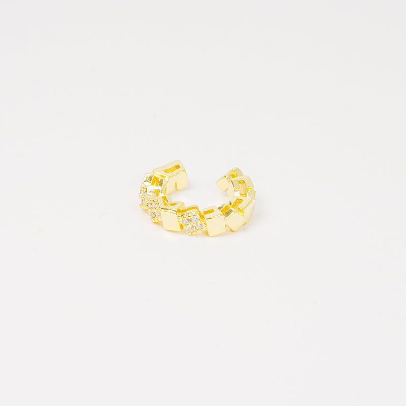 Earcuff Dorado Cuadritos