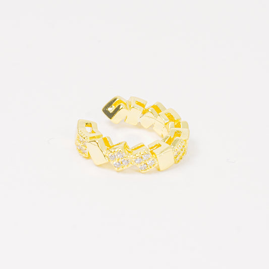 Earcuff Dorado Cuadritos