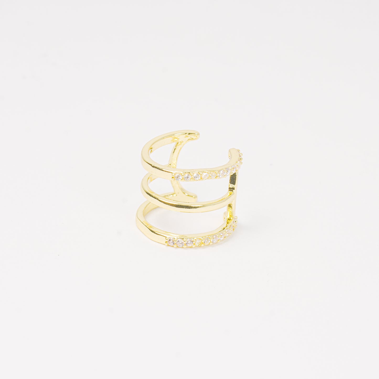 Earcuff dorado 3 niveles